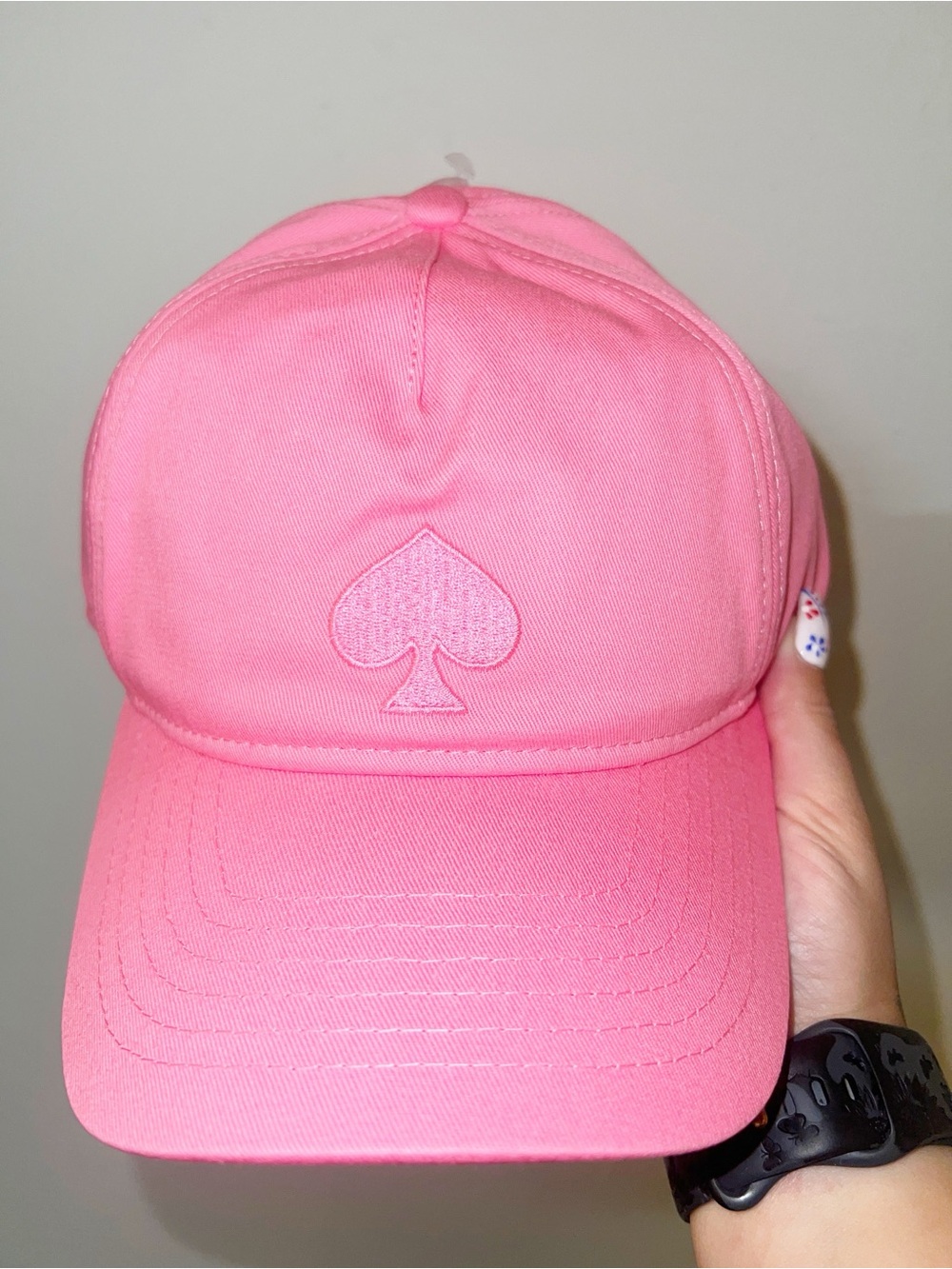 kate spade Strawberry Shake Pink Cotton Logo Baseball Cap - Picture 2 of 9